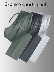 Women High-Waist Stretch Sports Pants Set (3pcs)