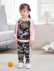 Toddler Baby Girls Camouflage Long Sleeve Shirt & Pants Tracksuit Outfits Set