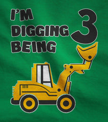 Construction 3Rd Birthday Shirt Boy I'M Digging Being 3 Kids Jersey T-Shirt