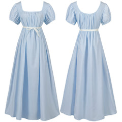 Women'S Renaissance Cosplay Costume Medieval Irish over Dress Chemise Short Sleeves Dress Gothic High Waist Gown Dress