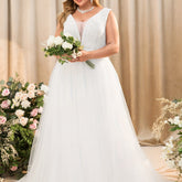 Sleeveless Lace Fit Flare Wedding