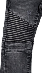 Baby Boys Toddler Jeans, Elastic Waist Biker Moto Distressed Ripped Denim Jeans for Boys & Colored Pants