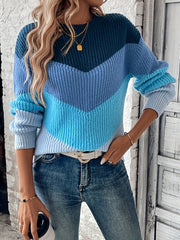 Blue Stripe Knit Pullover