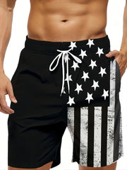 Men’s American Flag Contrast Print Shorts