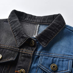 Toddler Kid Baby Boys Girls Denim Jacket Long Sleeve Button down Jeans Coat Cowboy Overcoat Hoodie Casual Outwear