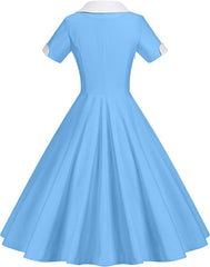 Womens 1950S Cape Collar Vintage Swing Stretchy Dresses