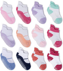 Baby Non Slip Grip Ankle Socks with Non Skid Soles for Infants Toddlers Kids Boys Girls