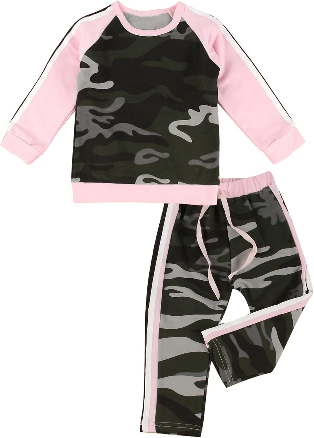 Toddler Baby Girls Camouflage Long Sleeve Shirt & Pants Tracksuit Outfits Set