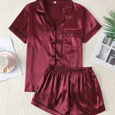 Women Satin Short Pajama Set
