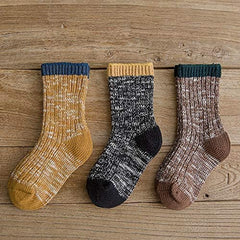 Baby Boys Girls Socks - 3 Pairs Toddler Thick Warm Seamless Chunky Knit Cotton Socks Kid Cotton Crew Socks
