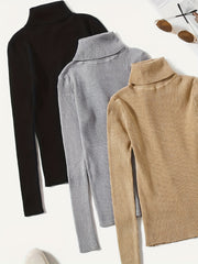 Slim Turtleneck Pullover Trio