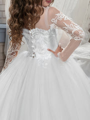 Elegant Flower Girl Lace Gown