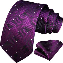 Plaid Checkered Tie Handkerchief Woven Classic Formal Men'S Necktie & Pocket Square Set