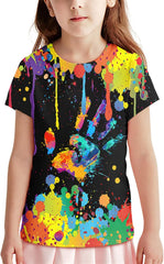 Teens Boys Girls Shirts 3D Print Colorful Design Graphic Tee Shirt with Short Sleeve for Kids 6-16 Years