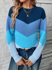 Blue Stripe Knit Pullover