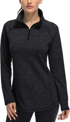 Womens Quarter Zip Running Pullover Jackets Long Sleeve Workout Tops (PRIME)