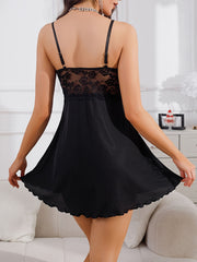 Women Lace Trim Sleeveless Nightgown
