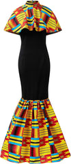 Women'S African Ankara Outfits Attire Kente Print Dresses