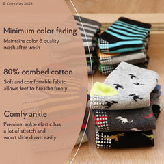 Ankle Style Socks with Grippers for Little Girls & Boys, Infants, Toddlers, Children - 6 & 9 Pairs