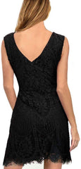 Women'S Elegant round Neck V-Back Wedding Guest Floral Lace Cocktail Party a Line Dress 910