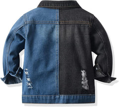 Toddler Kid Baby Boys Girls Denim Jacket Long Sleeve Button down Jeans Coat Cowboy Overcoat Hoodie Casual Outwear