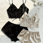 Women Satin Cami Pajama Shorts Set