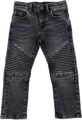 Baby Boys Toddler Jeans, Elastic Waist Biker Moto Distressed Ripped Denim Jeans for Boys & Colored Pants