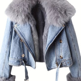 Women’s Short Faux Fur Cowboy Jacket