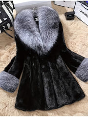 Women’s Oversized Fur-Collar Winter Coat