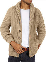 Shawl Cable Knit Cardigan
