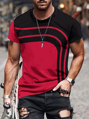 Men’s Summer Geometric Crew-Neck T-Shirt