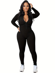 Women Zip-Front Slim Fit Jumpsuit