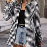 Houndstooth Open Blazer