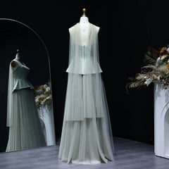 Elegant Strapless Satin Evening Gown
