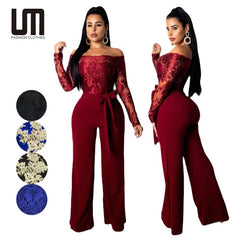 Elegant Off Shoulder Lace Jumpsuit