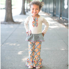 Girls Vintage Floral Tunic Set