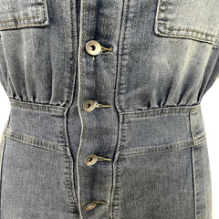 Sleeveless Wide-Leg Denim Jumpsuit