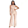 Elegant High-Waisted Sequin Jumpsuit