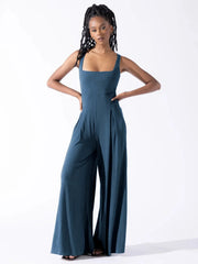 Elegant Solid Wide Leg Jumpsuit