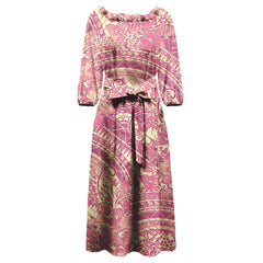 Polynesian Tapa Print Maxi Dress
