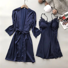 Silk Satin Two Piece Pajamas