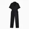 Black Collared Utility Jumpsuit