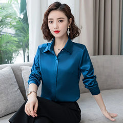 Elegant Satin Silk Office Blouse