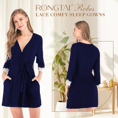 Women Cotton Satin Short Robe