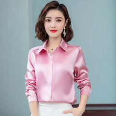 Elegant Satin Silk Office Blouse