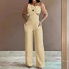 Chic Solid V-Neck Summer Jumpsuit