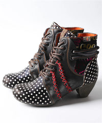 Women Leather High Heel Shoes