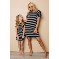 Kids Striped Ruffle Dress – Mommy & Me Style