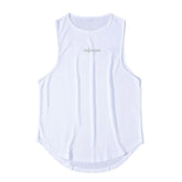 Gym Tank Tops Bodybuilding Fitness Sleeveless T Shirt Men Mesh Printed Workout Stringer Singlets Summer Casual Sports Vest Men