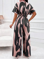 Printed Wide Leg Summer Jumpsuit